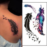 Butterfly Bird Feather Tattoo Stickers Arm Chest Body Art Temporary Water Transfer Tattoo Flower Letter Waterproof Fake Tattoos