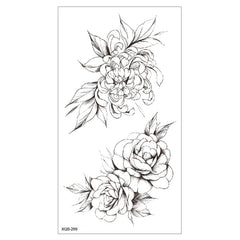 Small Full Arm Half Arm Tattoo Stickers Black And White Flower Painted Skull Flower Waterproof Temporary Tattoo Stickers
