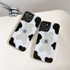 Cow pattern soft silicone clear phone case for iphone se 7 8 plus 12 mini 11 pro max x xr xs max cute cartoon cover capa
