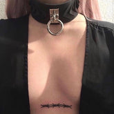 Waterproof Temporary Tattoo Stickers Black Rope Chest Tattoo Flash Tattoo Female