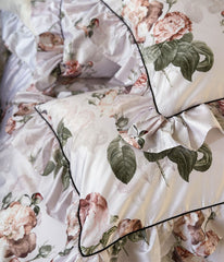 Yickyue - Romantic fairyfair ruffle flower rose bedding set,full queen king rustic cotton home textile bed sheet pillow case quilt cover