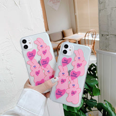 Luxury laser Cartoon rabbit soft for iphone 11 Pro Max case for iphone XR XS MAX 7 8 Plus cover transprent tpu fundas coque back