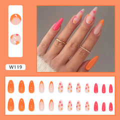 YICKYUE - 24pcs Press-on False Nails Featuring Almond-shaped French Manicure Design Perfect for Valentine's Day Ideal As A Gift for Girls