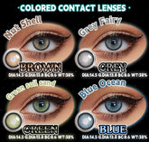 YICKYUE Celestia Brown 2Pcs Prescription Colored Contact Lenses Eye Enlarge Contacts Natural Coloured Lens with Power 6Months