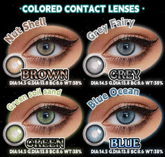 YICKYUE Celestia Brown 2Pcs Prescription Colored Contact Lenses Eye Enlarge Contacts Natural Coloured Lens with Power 6Months