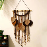 Handmade Boho Leaf Macrame Hanging Tapestry Autumn Maillard Home Room Decoration Accessories Aesthetic Wall Art Holiday Decor