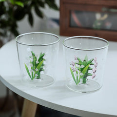 Japanese Bell Orchids Cocktail Whisky Sparkling Wine Glass Heat Resistant Coffee Milk Juice Cup 370ML Party Beverage Drinkware