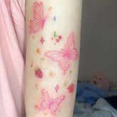 YICKYUE - Butterfly Tattoos Set Waterproof Fake Tattoo for Woman Wrist Clavicle Y2K Temporary Tattoos Simple Cute Cherry Tattoo Stickers