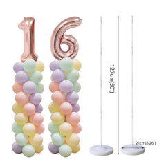 YICKYUE - 2Sets Adult kids birthday party Balloon column stand Wedding arch decoration Baby shower 100pcs Latex globos for Number ballons