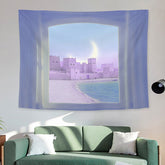 Nordic Tapestry Aesthetic Wall Hanging Cloth Ins Scenery Printed Tapestry Living Room Background Hanging Blanket Home Decor