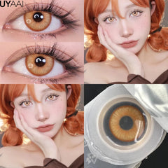 YICKYUE Halloween Cosplay Color Contact Lenses Cosplay Lens Anime Red Lenses Girl Tears Graduated Colored Lenses Makeup Eye Len