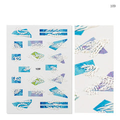 Butterfly 3D Acrylic Engraved Nail Sticker Lover Kiss Flower Nails DIY Nail Art Decor Gel Polish 5D Sticker Manicure Foils