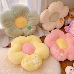 Ins Plush Pillow Bay Window Cute Flower Shaped Pillows Seat Cushions Fruit Printed Cushion Bed For Sofa Bedroom Decorative Mat