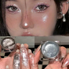 YICKYUE - Gel Texture Metallic Eyeshadow Palette Diamond Smoky Monochrome Glitter Body Highlighter Powder Cream Brighten Shiny Eyes Makeup