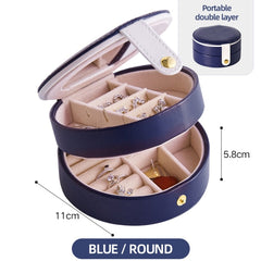 Foldable Jewelry Storage Box Household Earrings Necklace Display Stand High Capacity Luxury Retro Screen Jewelry Organizer Case