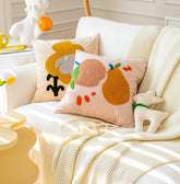 Square Cushion Cover Woven Home Decor for sofa cushion Tufted Throw Pillow Case Boho Cute Cartoon Flower Cat Fruit Pattern