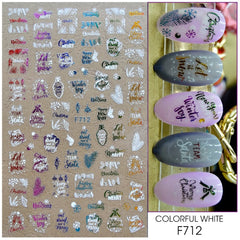 Holographic Snowflake Stickers Nail Decals Slider 3D Reflective Glitter Winter Elk Leaf Colorful Christmas Manicure Decor GLF712