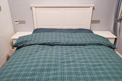 YICKYUE - Classic vintage blue green geometric plaid bedding set,cotton twin full queen King home textile bed sheet pillowcase quilt cover