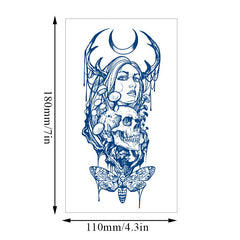 Yickyue Semi-Permanent Waterproof Tattoo Sticker Long Lasting Juice Blue Fake Tattoo Fashion Body Art Water Transfer Temporary Tattoos