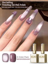 YICKYUE - 15ML Purple Cat Eye Nail Polish Set Semi-Permanent Nail Art Soak-In UV LED Nail Salon DIY Essential