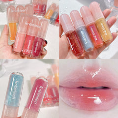 YICKYUE - Jelly Shimmering Lip Oil Lip Gloss Tint Moisturizing Clear Makeup Cosmetics Lip Fades Liquid Lip Shining Glitter Lipstick Gloss