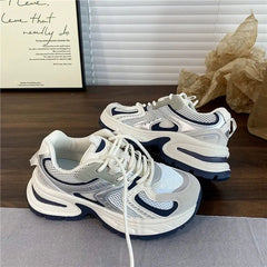 YICKYUE - Women's Sneakers With Platform Tennis Female Shoes Woman-shoes Thick Sole Trainers Casual Roses Fashion Heels Spring Lace-U