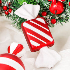Yickyue 16CM Christmas Ball PVC Painted Candy Hanging Decoration Christmas Tree Decoration Pendant for Home 2022 Navidad New Year Girfs
