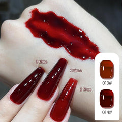 YICKYUE - New Red Gel Nail Polish 9ml Crystal Cat Eye Magnetic Gel Nail Polish Champagne Gold Glitter 5ml Effect Soak Off UV Gel Nail Art