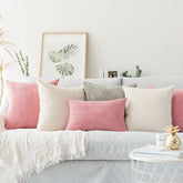 Solid Pillow Case Corduroy Flocking Velvet Cushion Cover Pink Grey Blue Coffee Soft Home Decorative Pillow Cover 45x45cm/60x60cm