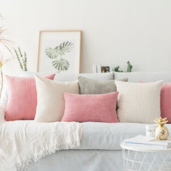 Solid Pillow Case Corduroy Flocking Velvet Cushion Cover Pink Grey Blue Coffee Soft Home Decorative Pillow Cover 45x45cm/60x60cm