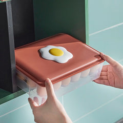 Kitchen 24 Grid Egg Container Plastic Refrigerator Egg Fresh-keeping Storage Box With Lid Duck Egg Box Egg Tray 2020 New