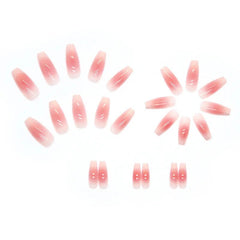 YICKYUE Pure Desire Aurora Pink Transparent Wear Nail Orange Nail Store Medium Length Stickersnail Piece Finished Removable