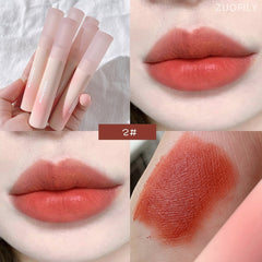 Yickyue New 1pc Matte Lip Mud Lip Gloss Long Lasting Nonstick Cup Velvet Lipstick Students Lip Makeup Nude Lipstick Cosmetics Maquillaje