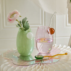 YICKYUE - Floriddle Creative Glass Cup Tumbler Drinkware Tea Juice Milk Coffee Mug Home Water Glasses Glass Vase Nordic Home Design