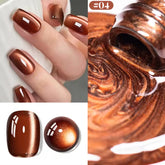 YICKYUE - 10ML 1PCS Orange Nails Gold Nails Autumn and Winter Whitening Glass Bead Cat Eye Gel Nail Polish Nail Supplies Nail Art