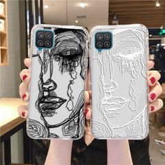 For Samsung S20 FE Case Abstract Clear Funda S10 S22 S20 Plus S21 Ultra A53 A33 A12 A02 A21S A22 A32 A50 A51 A52 A71 A72 Cover