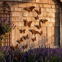 15pcs Rustic Metal Butterfly Wall Decor Set Butterfly Silhouette Wall Art Room Decor Garden Patio Fence Outdoor Home Decorations