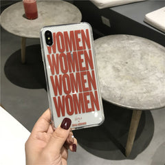 Women woman silicone phone case clear funda for iphone xr 11 12 mini pro max x xs max 7 8 plus anti-knock cover capa conque