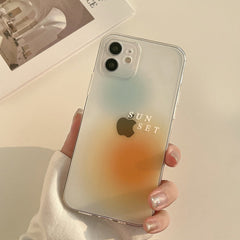Sunset clear silicone phone case for iphone x xr xs max 11 12 mini pro max 7 8 plus protective cover capa shell shockproof cases