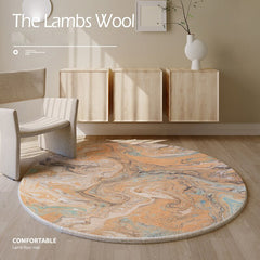 Bubble Kiss Lambs Wool Carpets For Living Room Thick Fluffy Round Rugs Home Decor Winter Warm Floor Mat Modern Design Rugs
