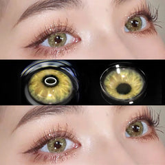YICKYUE - 2 Pieces/pair of Colored Contact Lenses Heart Contacts Natural Brown Blue Pink Contact Lenses Beauty Glasses Myopic