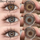 YICKYUE 2Pcs Light Brown Contact Lens Yearly New Gray Lens Colored Cosmetics Gray Big Eyes Makeup Korean Soft Pupil for Eyes