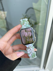 Dream Butterfly Resin Strap For Apple Watch Band 41MM 45MM 44mm 40mm 42mm 38mm Woman Band For Iwatch Series 7 6 Se 5 4 3 2 Gift