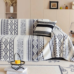 Bohemian Winter Thick Velvet Sofa Towel Multi Functional Dustroof Sofa Towel Cover for Living Room Plush Knee Blanket for Office