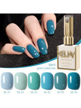 YICKYUE - 6pcs/Set 15ml Gel Nail Polish Set Fall Shine Finish Semi Permanent Glitter Sequins Nail Polish Set Kit Soak Off Uv Varnish Nail