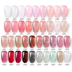 YICKYUE - 15ml Jelly Nude Gel Nail Polish Translucent Color Gel Polish Semi Permanent UV Gel Nail Art Soak Off Gel Varnish Autumn