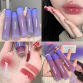 YICKYUE - Purple Plumping Lip Gloss Mirror Water Gloss Shining and Moisturizing Highly Pigmented Lip Stain for Girls and Women