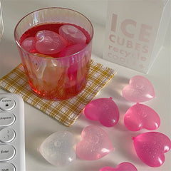 1 Box Love Heart Ice Cubes Food Grade PE Ice Stones Reusable Ice Cube Cooler Juice Bar Wine Cooler Party Wedding Gift