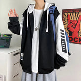 YICKYUE - Autumn Winter Versatile Sports Hoodie Casual Men Loose Tess Sporty Cool Boys Soft Preppy Style School Student Print Stripes