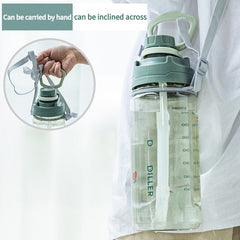 Simple Solid Color Large Capacity Portable Lifting Rope with Sports Kettle Adult Fitness Car Leakproof Plastic Straw Cup